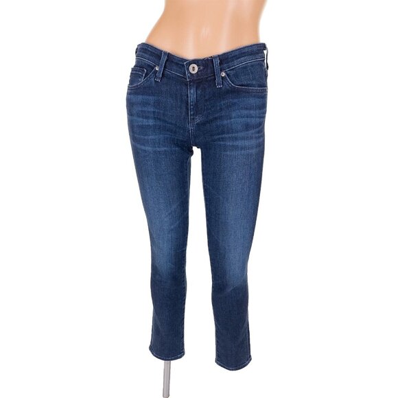 AG Adriano Goldschmied The Stevie Ankle Skinny Low-Rise Denim Jeans Size 25 Blue - Picture 1 of 10